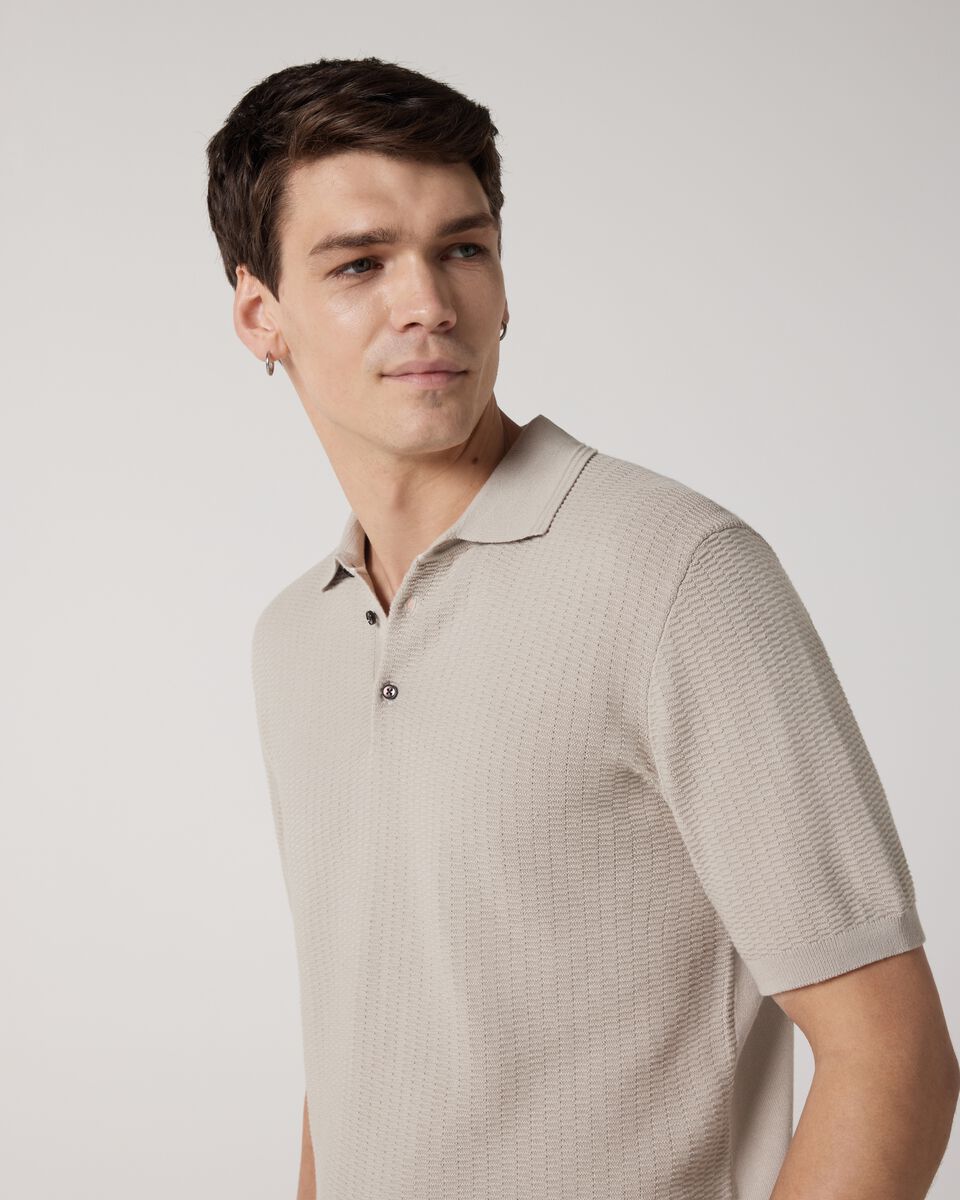 Fashion Polo Knit, Bone, hi-res
